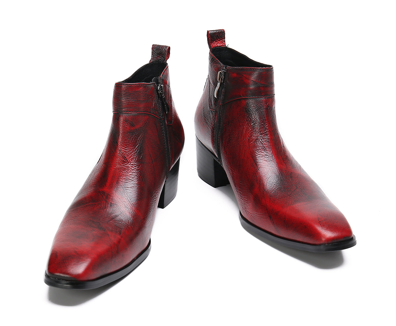 Men's Plain Toe Leather Western Boots