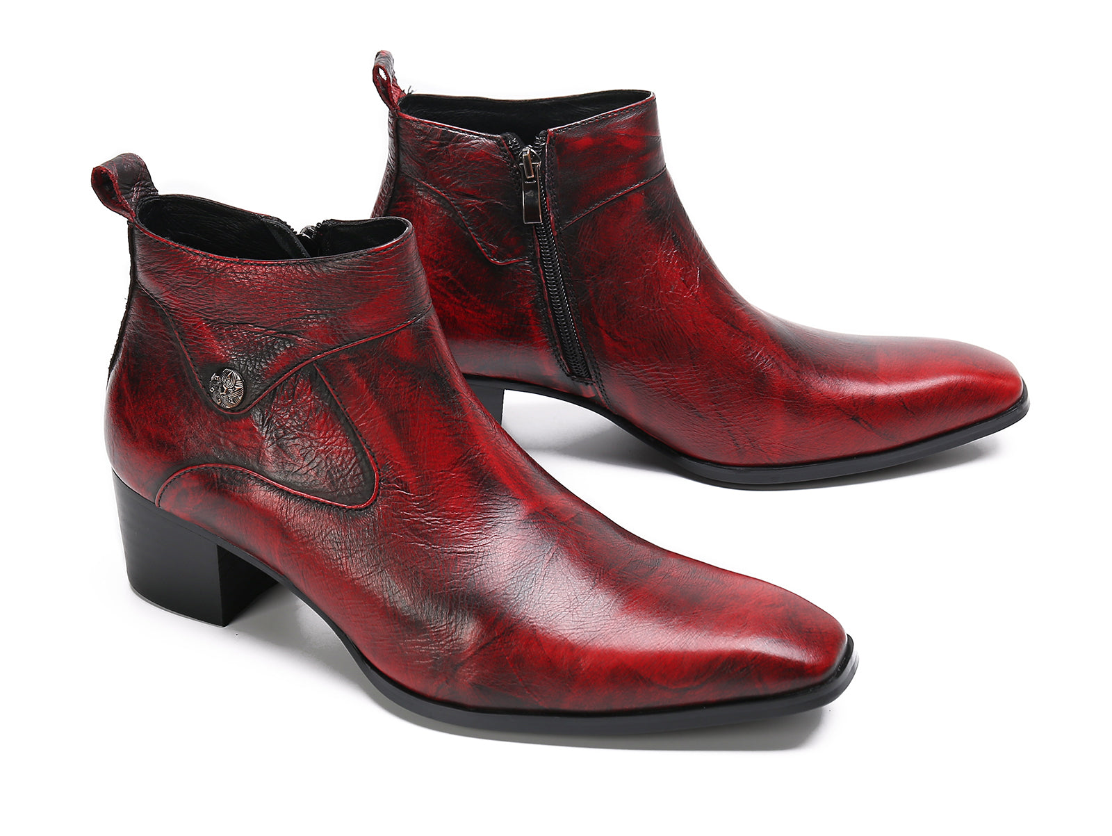 Men's Plain Toe Leather Western Boots