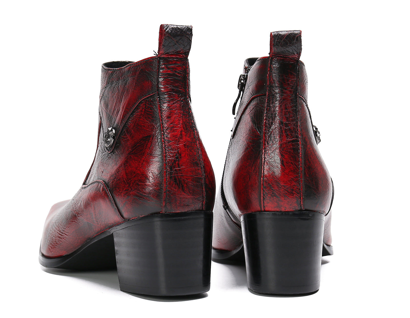 Men's Plain Toe Leather Western Boots