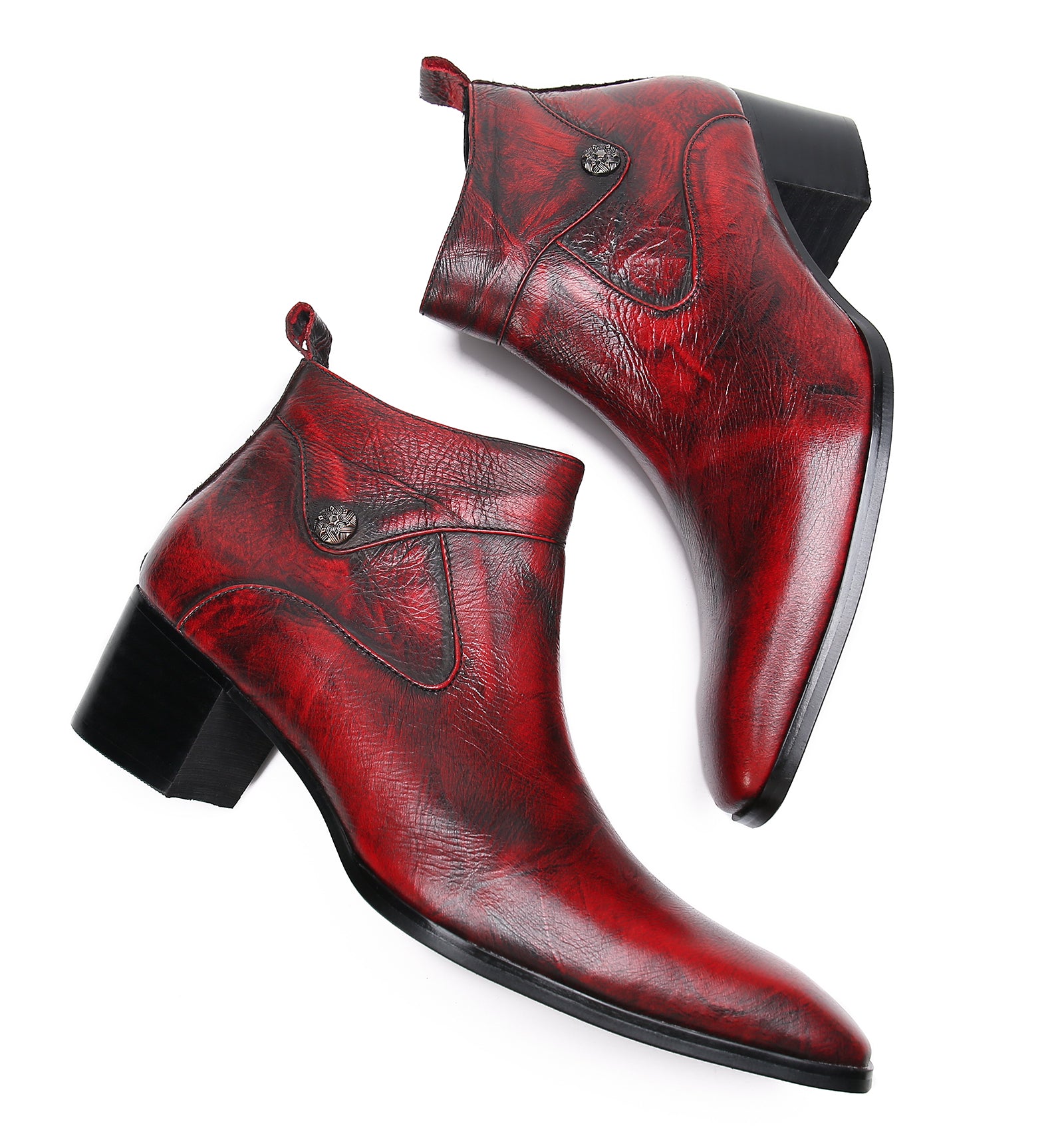 Men's Plain Toe Leather Western Boots