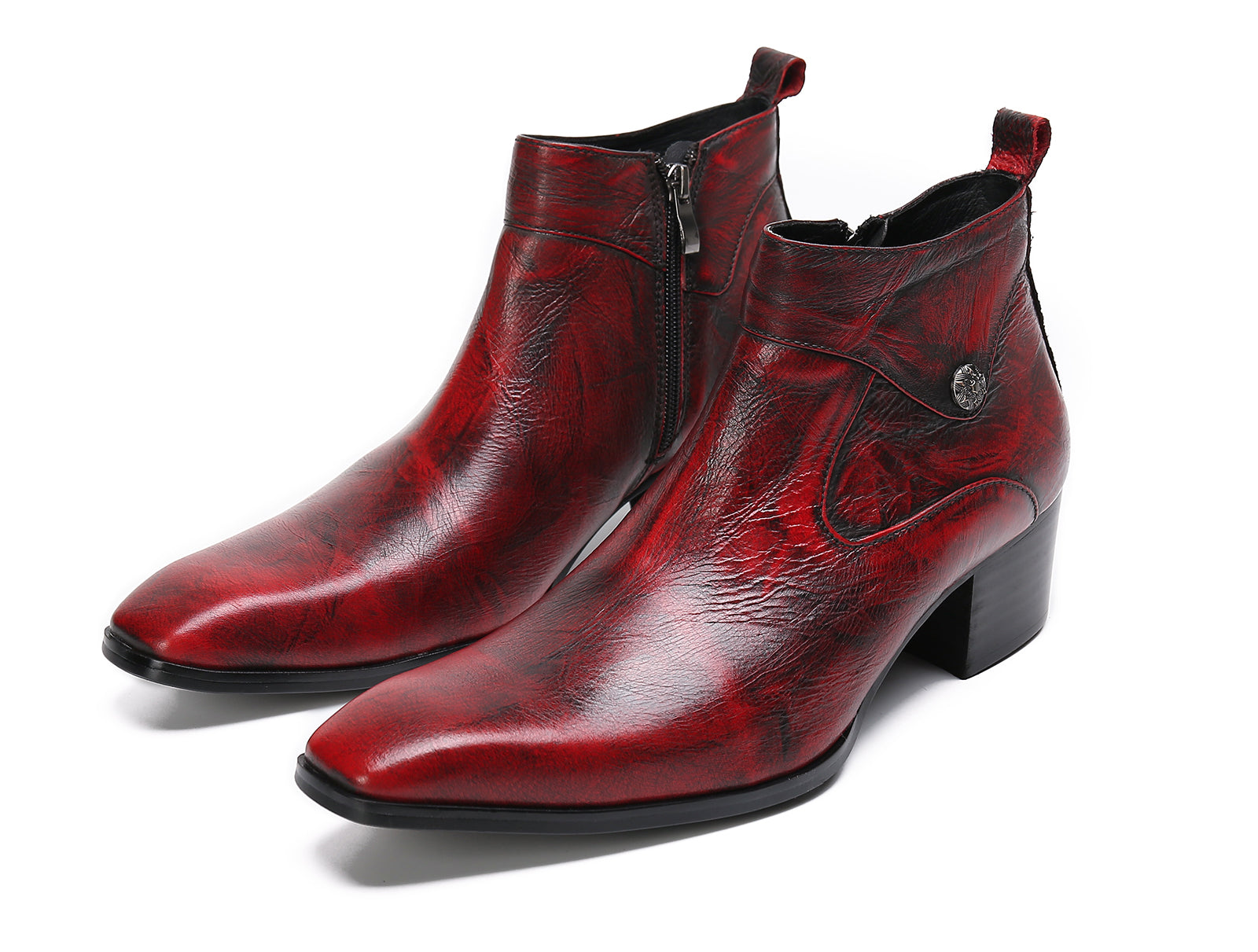 Men's Plain Toe Leather Western Boots