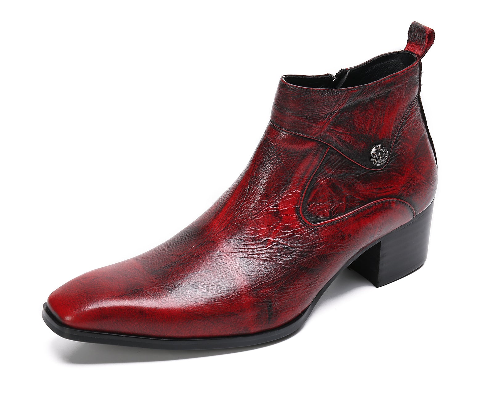 Men's Plain Toe Leather Western Boots