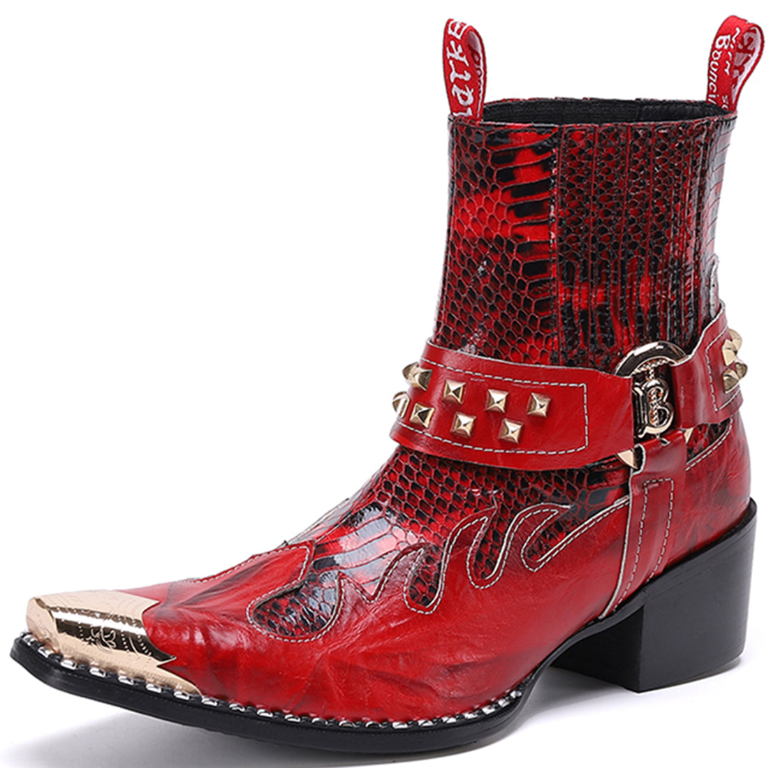 Botas occidentales de caña alta con punta de metal para hombre 