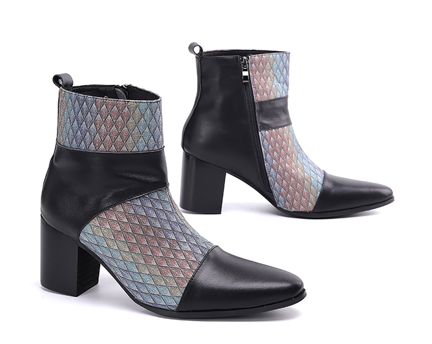 Botas occidentales de cuero genuino con cremallera para hombre