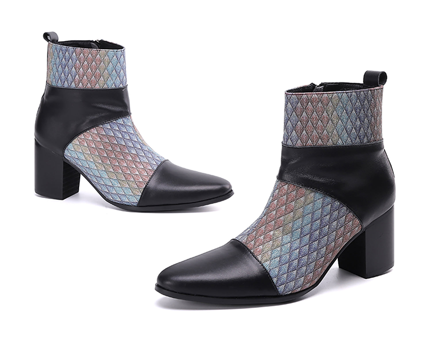 Botas occidentales de cuero genuino con cremallera para hombre
