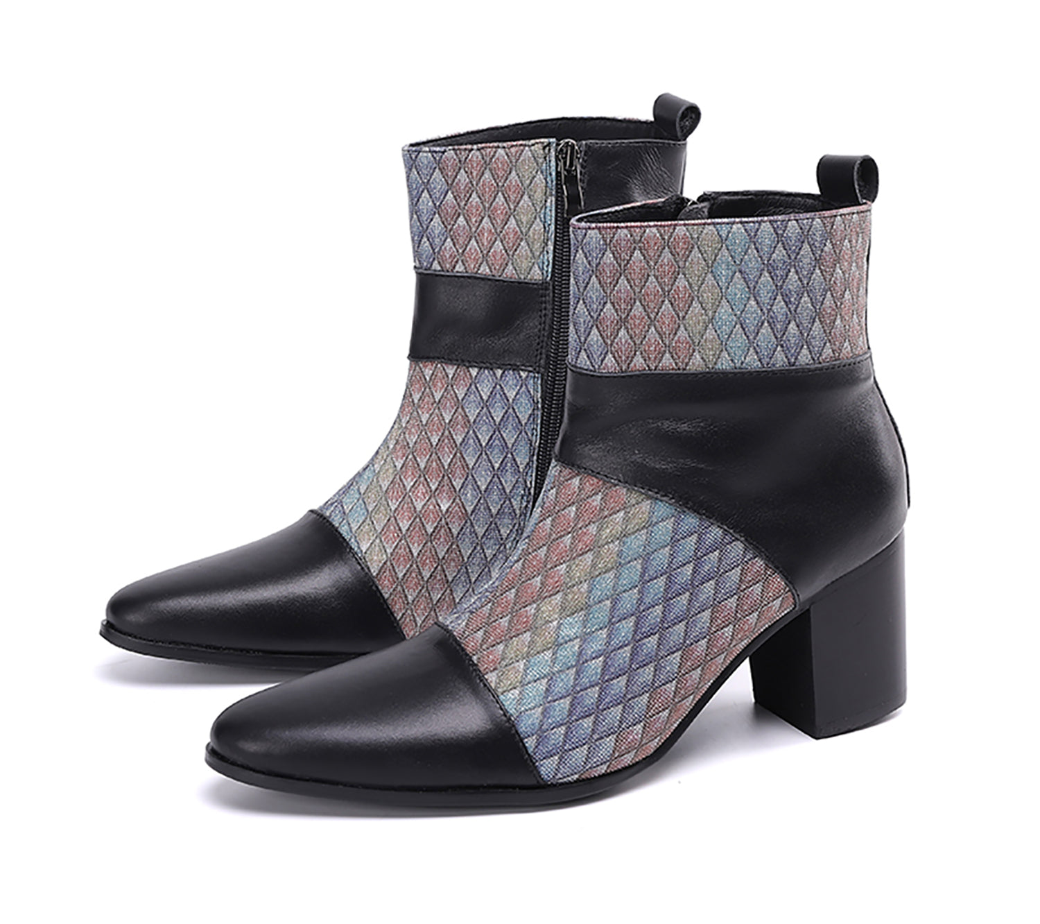 Botas occidentales de cuero genuino con cremallera para hombre