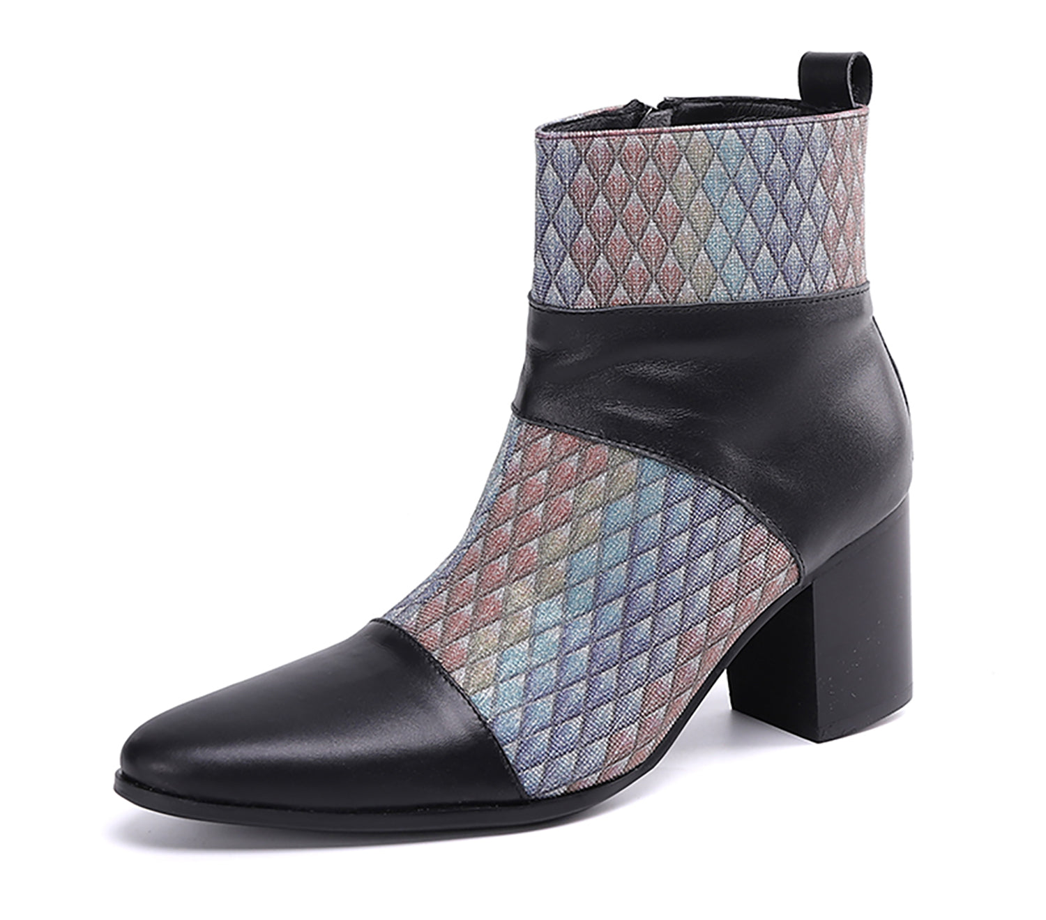Botas occidentales de cuero genuino con cremallera para hombre