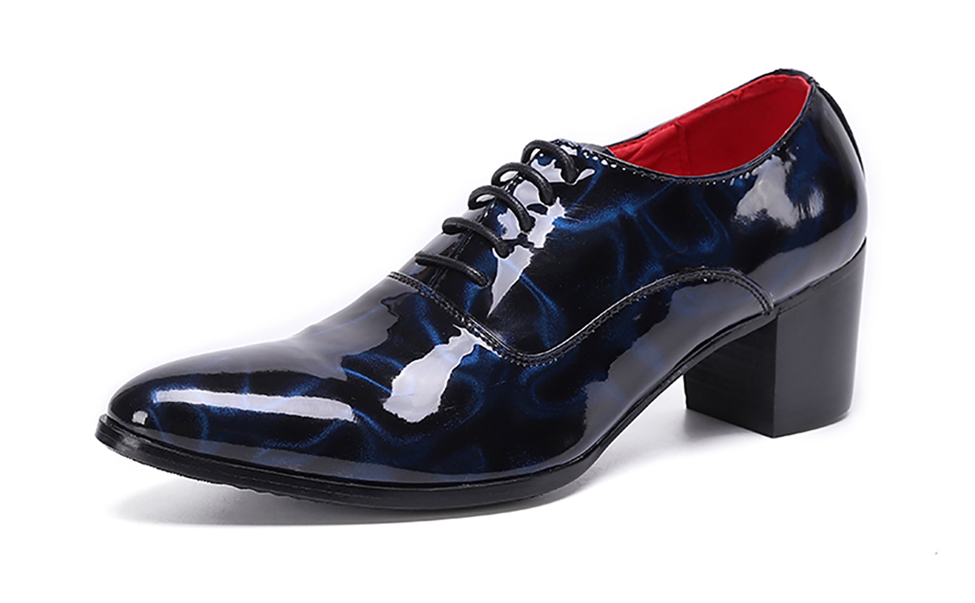 Men's Patent Leather Lace-Up Opera Pumps