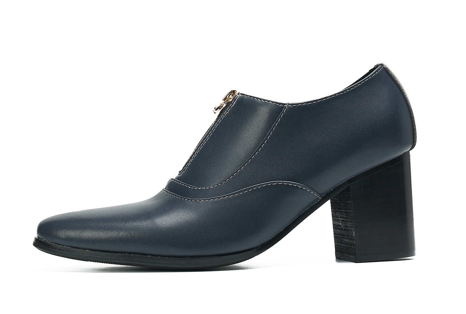 Men's Low Cap Zipper Leather Opera Pumps Boots