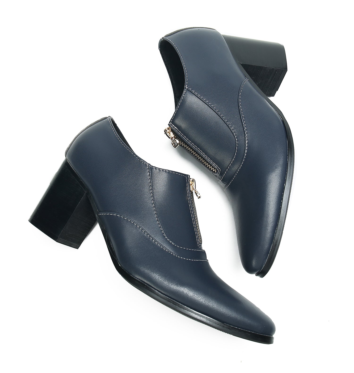 Men's Low Cap Zipper Leather Opera Pumps Boots
