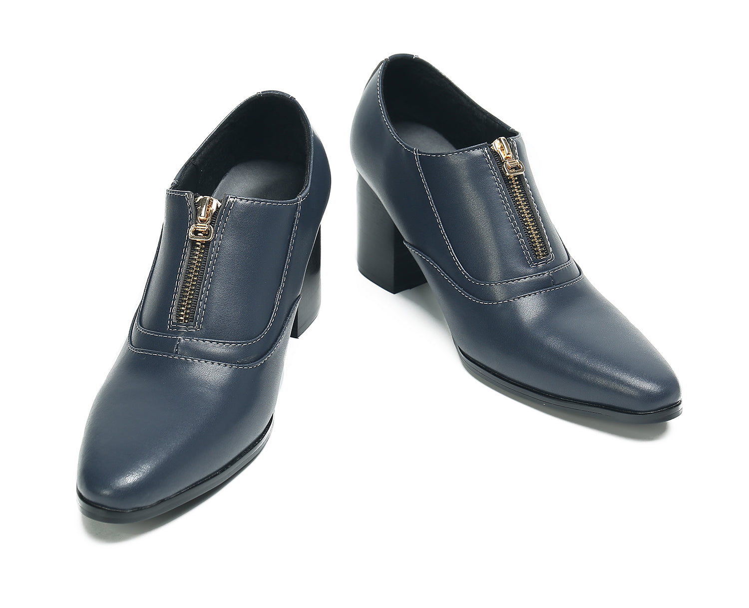 Men's Low Cap Zipper Leather Opera Pumps Boots
