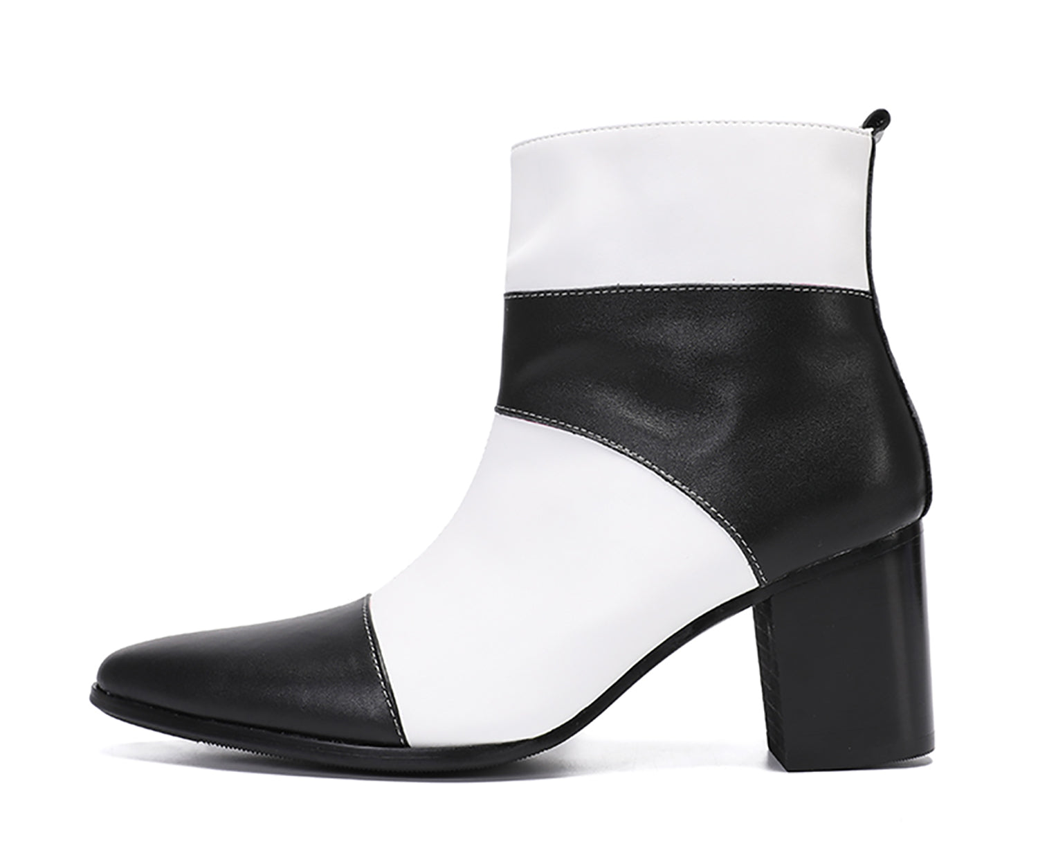 Botas occidentales de cuero genuino con cremallera para hombre