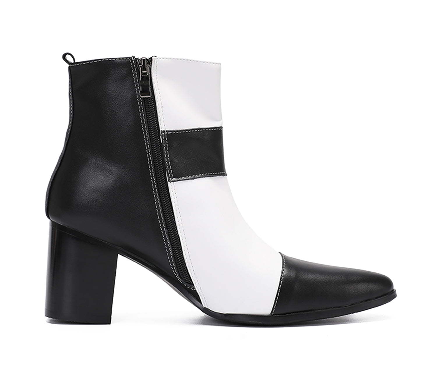 Botas occidentales de cuero genuino con cremallera para hombre