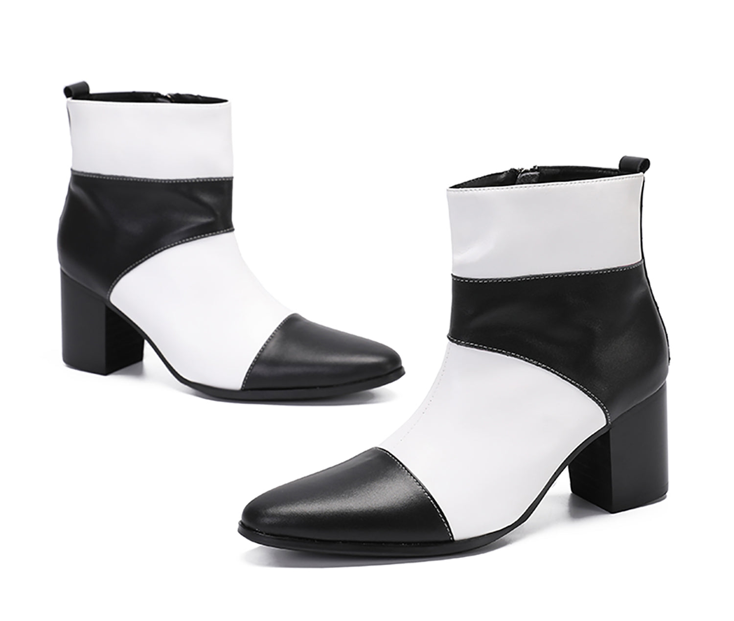 Botas occidentales de cuero genuino con cremallera para hombre