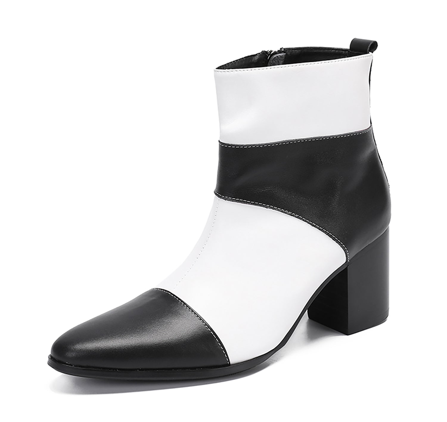 Botas occidentales de cuero genuino con cremallera para hombre