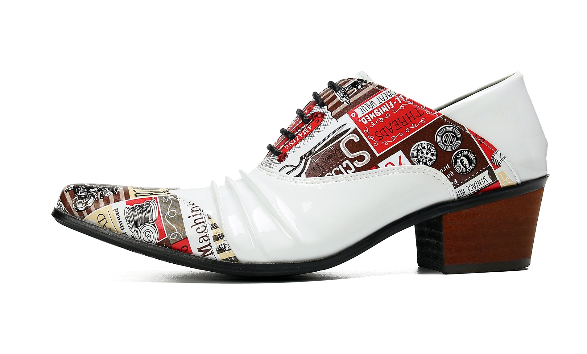 Men's Cuban Heel Leather Western Opera Pumps