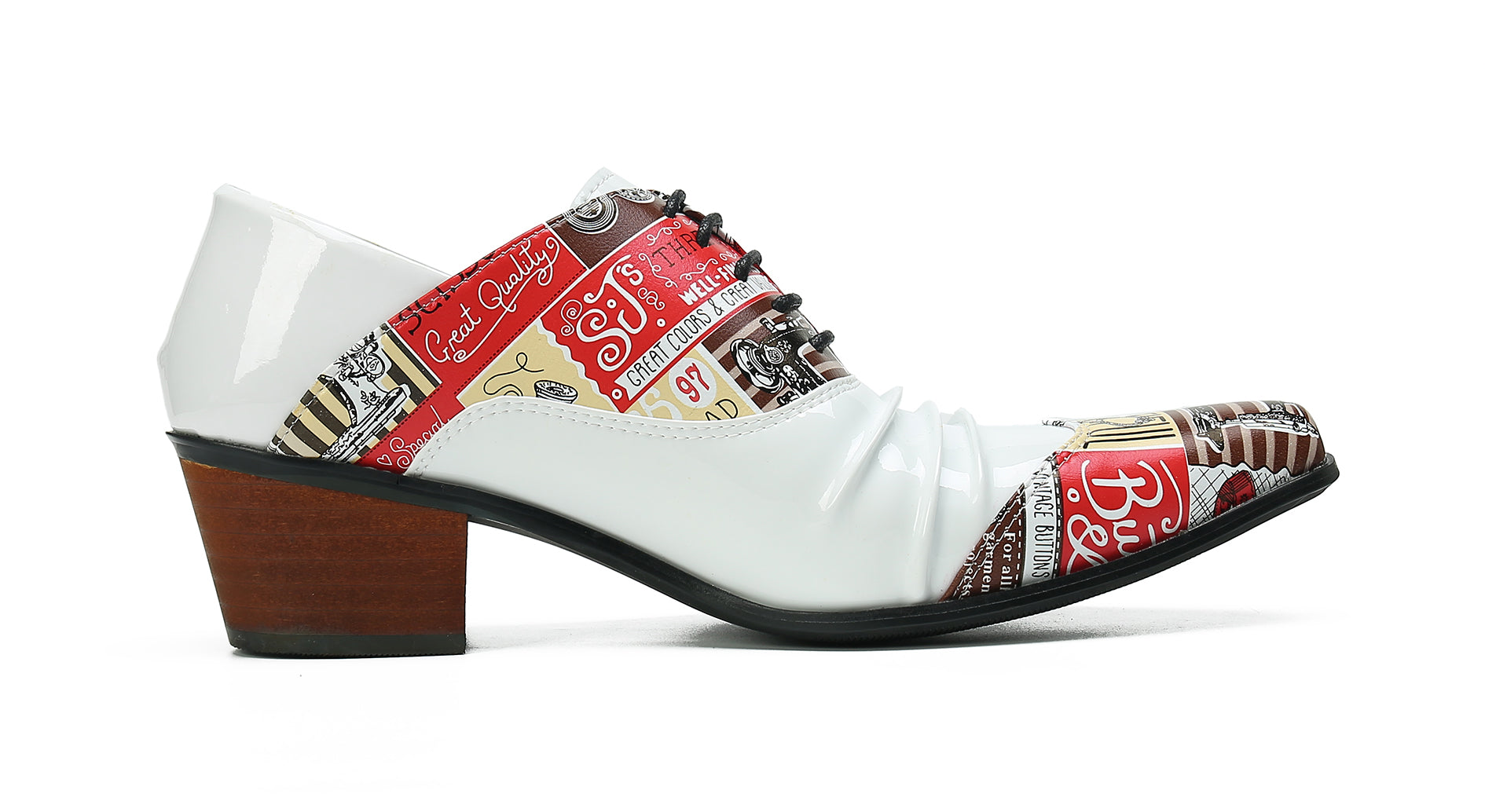 Men's Cuban Heel Leather Western Opera Pumps
