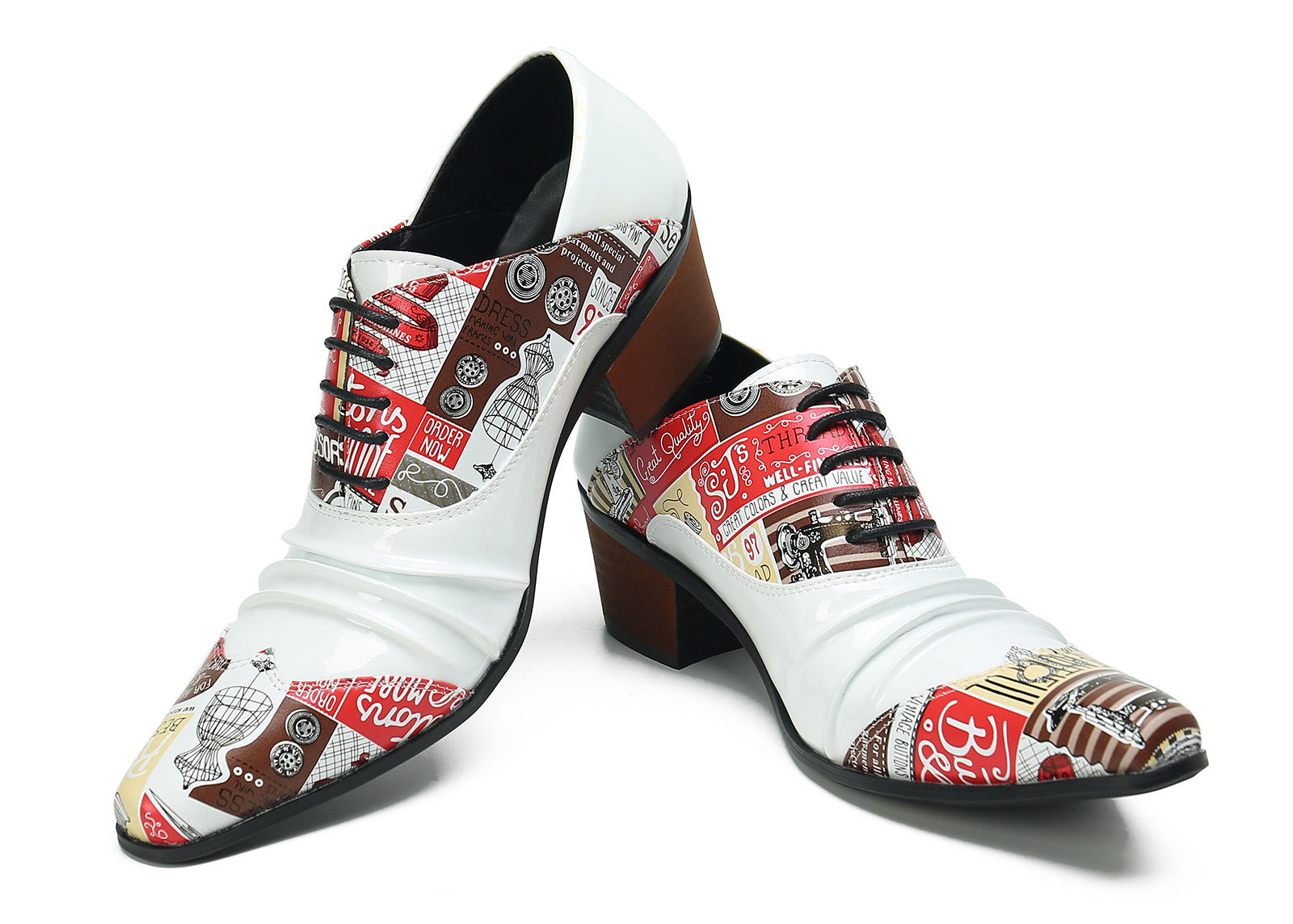 Men's Cuban Heel Leather Western Opera Pumps