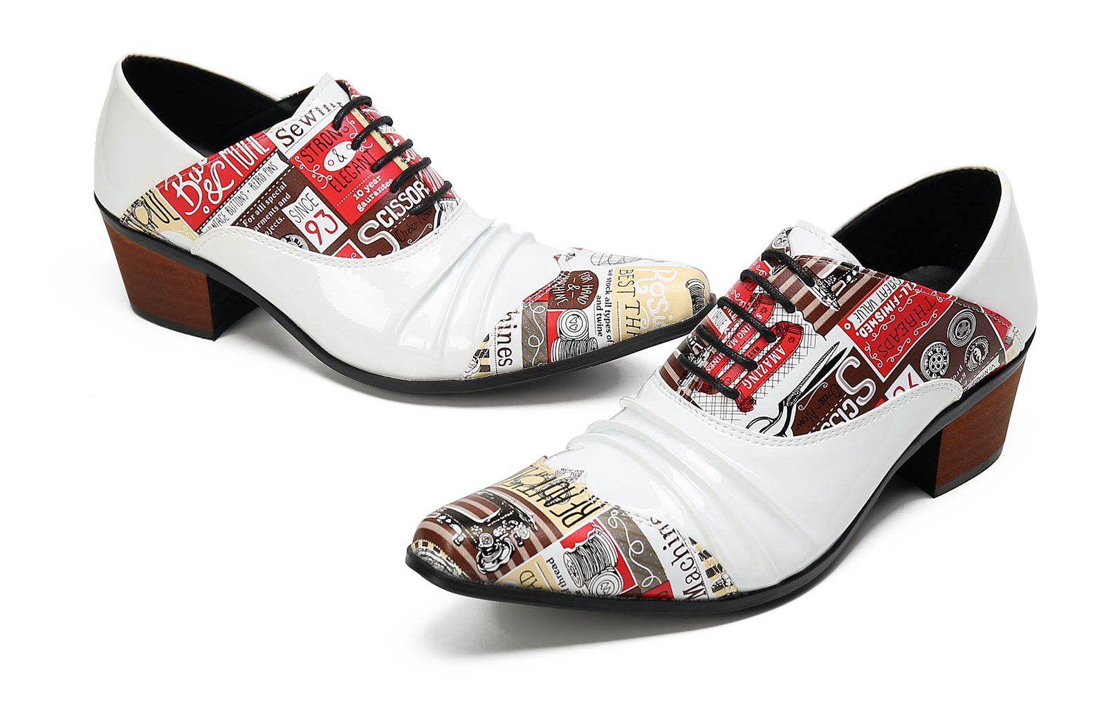 Men's Cuban Heel Leather Western Opera Pumps