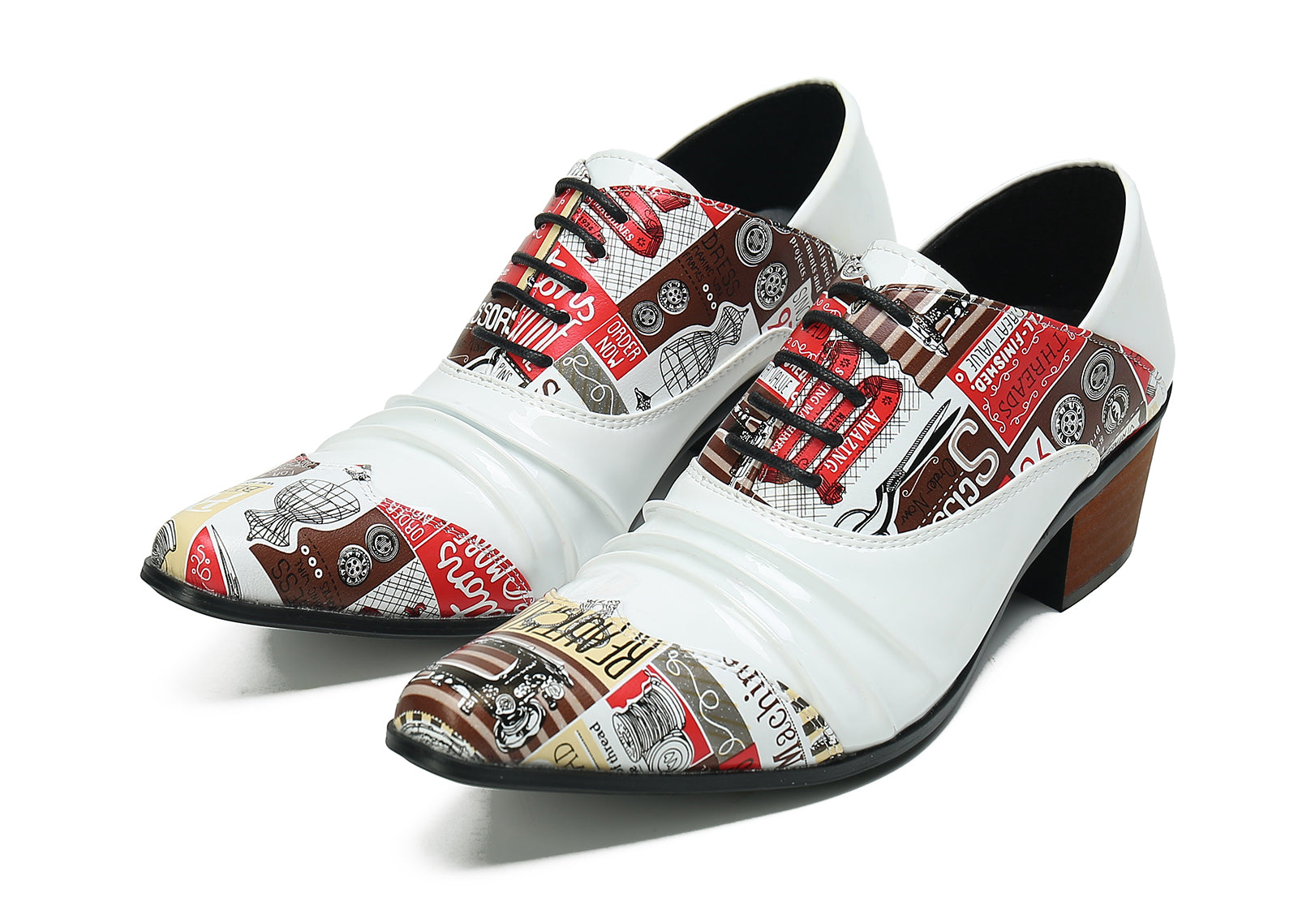 Men's Cuban Heel Leather Western Opera Pumps