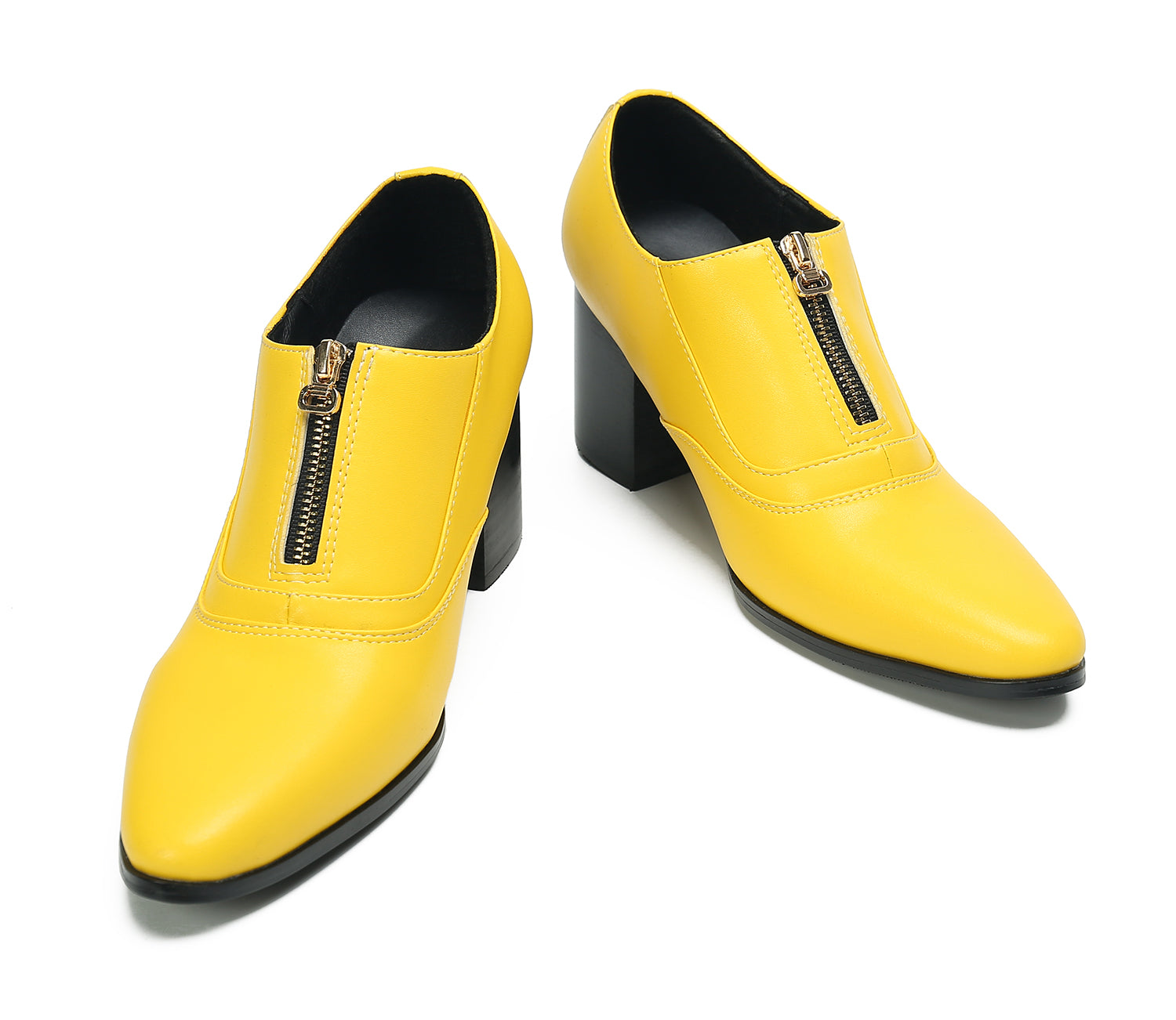 Men's Low Cap Zipper Leather Opera Pumps Boots