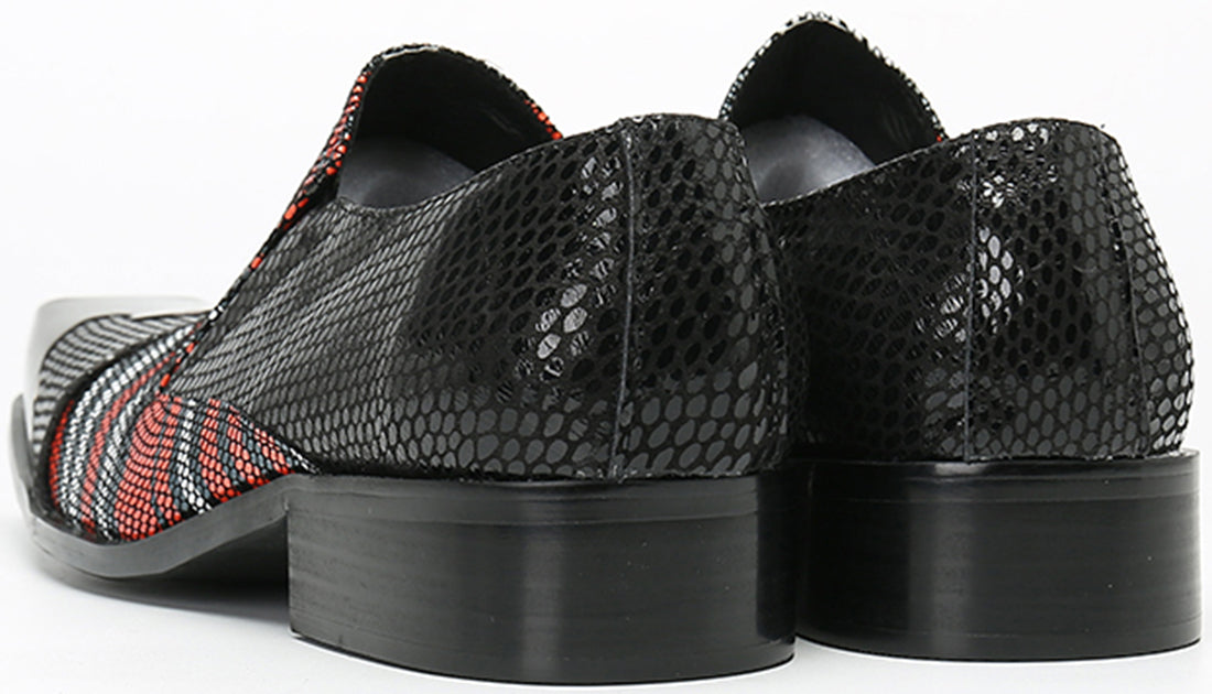 Men's Square-Toe Metal Western Loafers Tuxedo