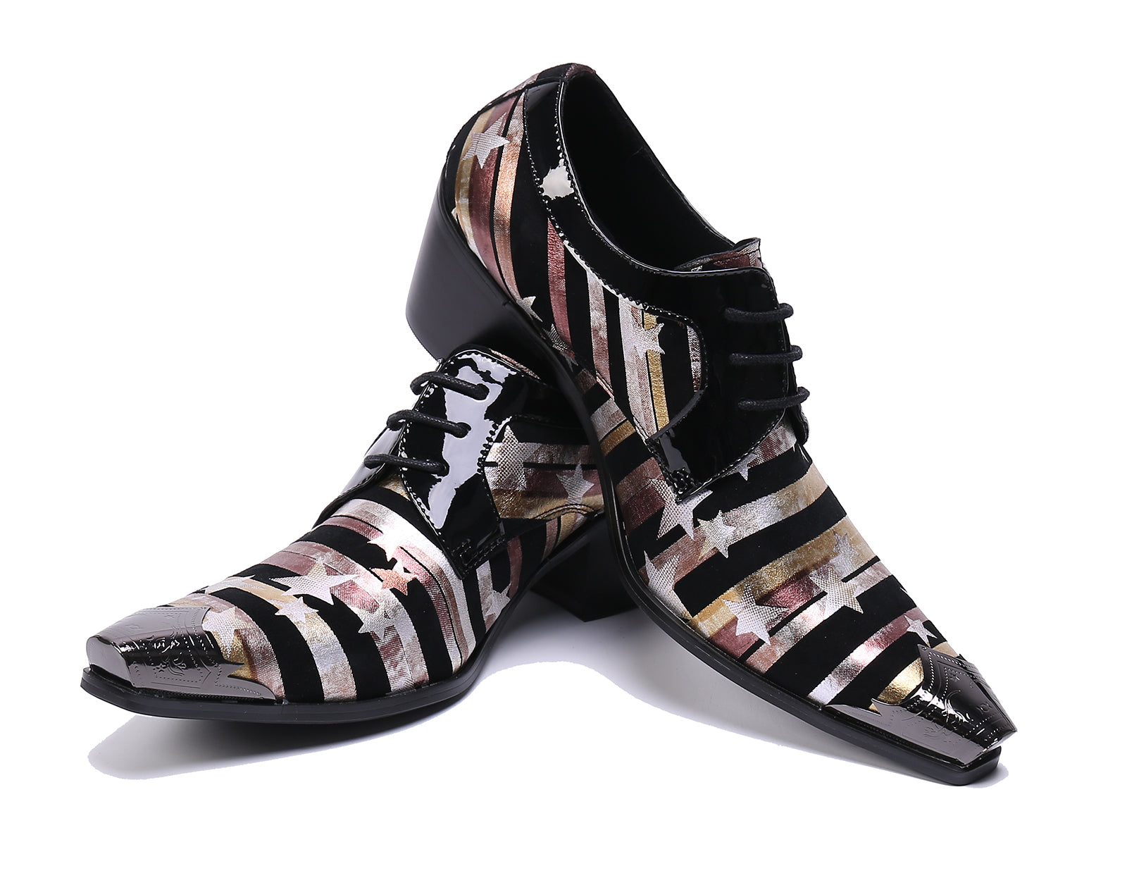 Zapatos occidentales de cuero con punta lisa y punta metálica para hombre