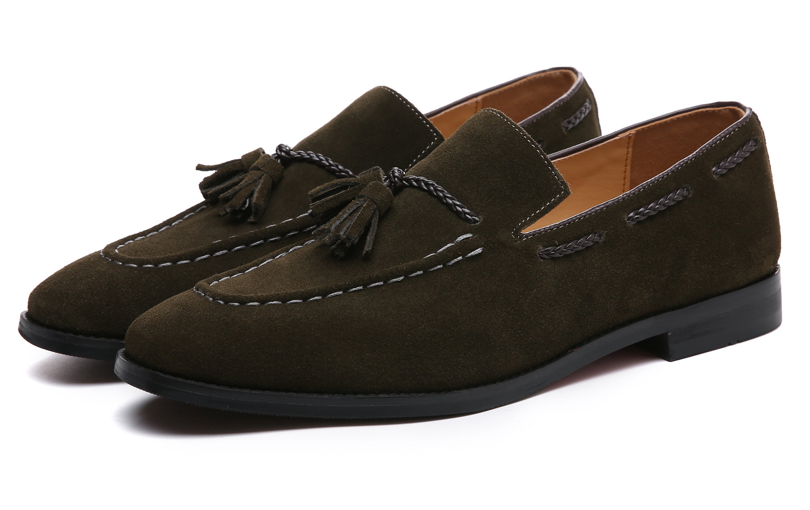 Mocasines con puntera de bicicleta y borlas para hombre