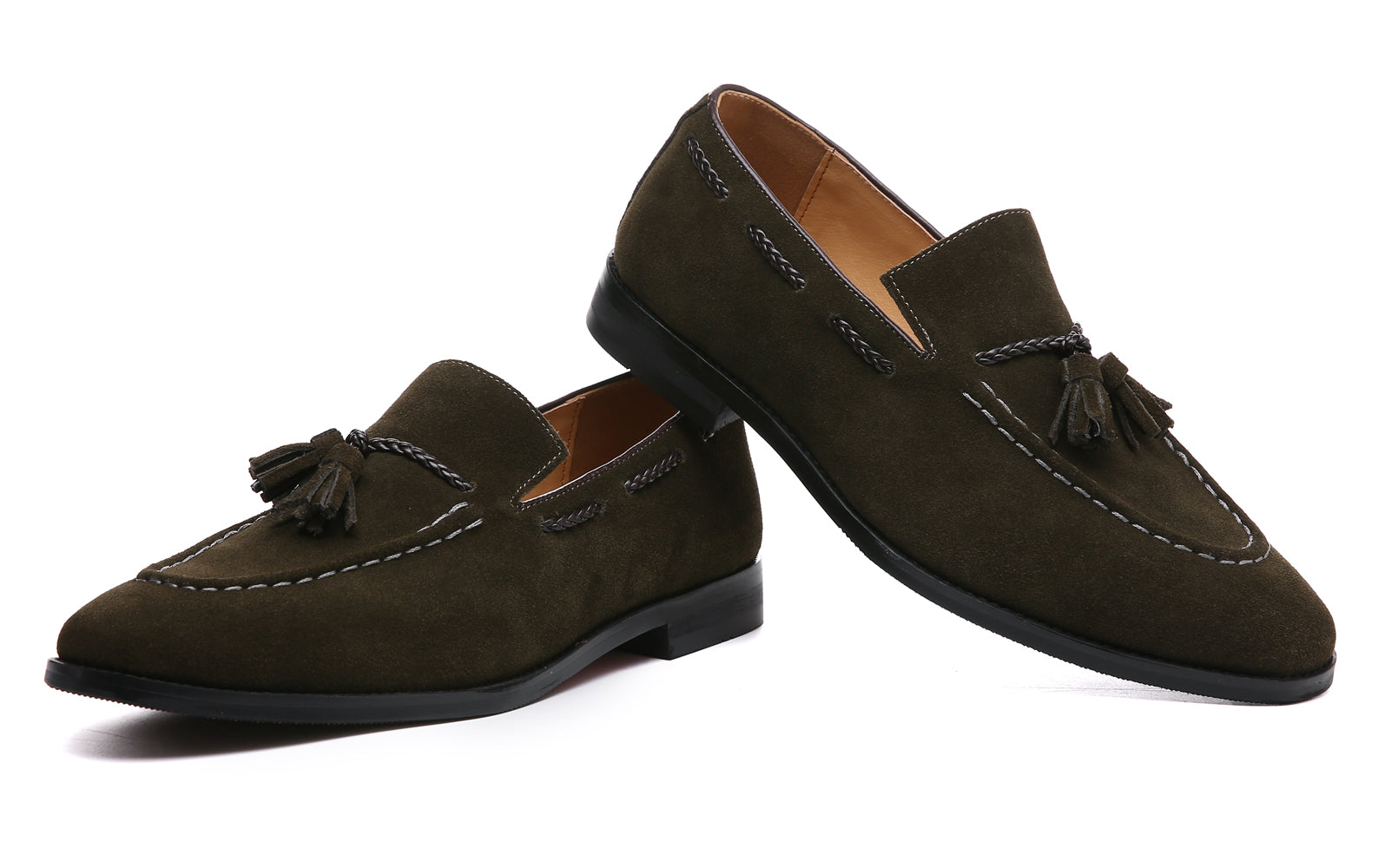 Mocasines con puntera de bicicleta y borlas para hombre