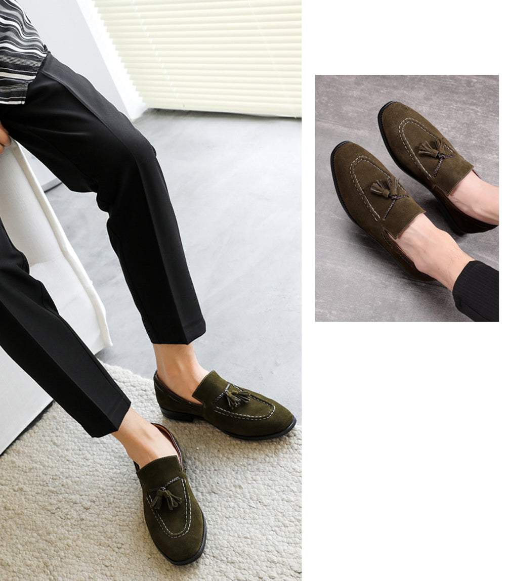 Mocasines con puntera de bicicleta y borlas para hombre