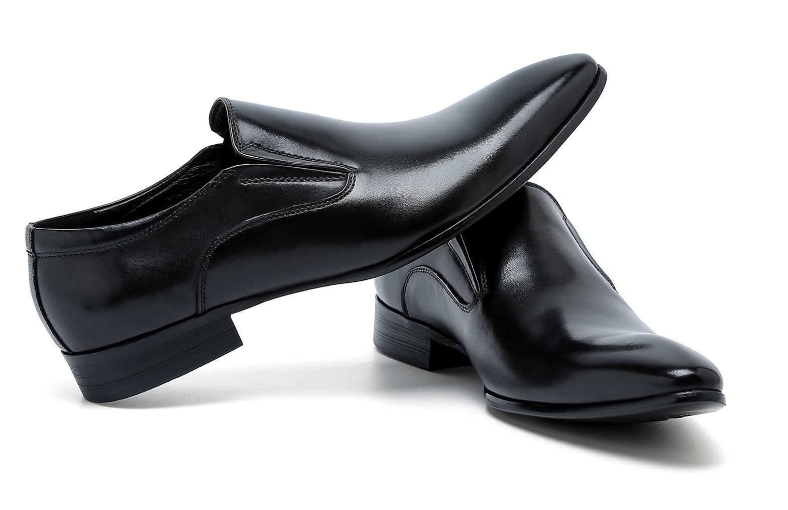 Mocasines formales de cuero sin cordones para hombre