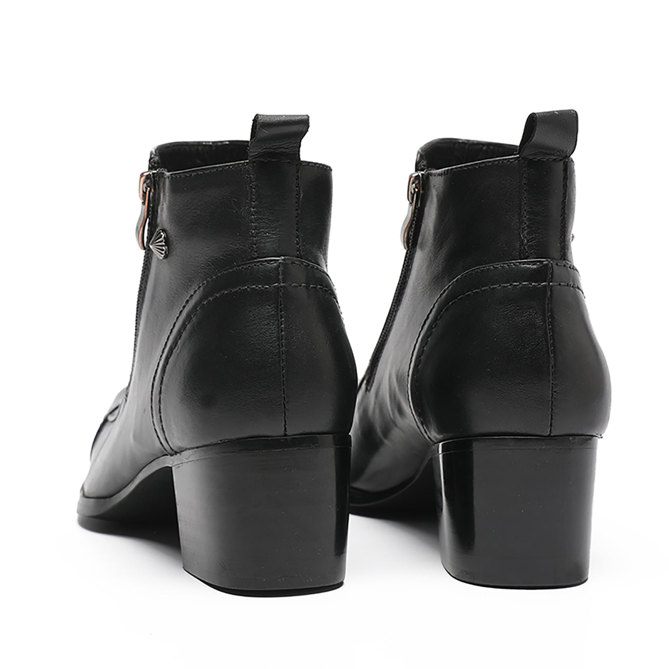 Botas occidentales con puntera y cremallera para hombre 