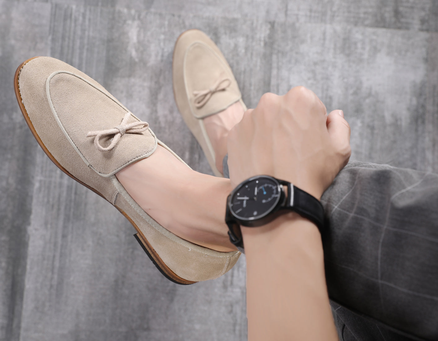 Mocasines informales con lazo para hombre 