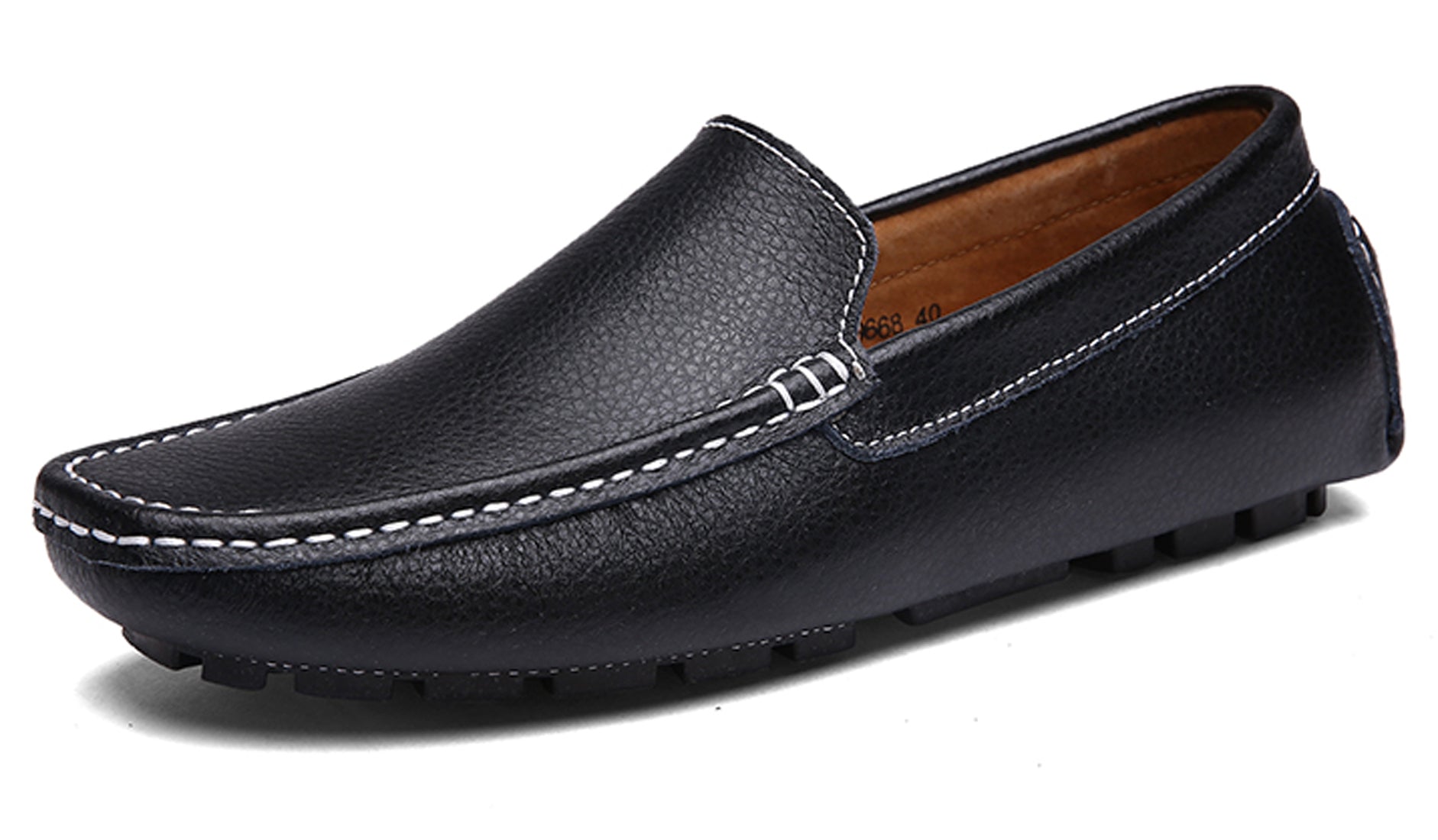 Mocasines de conducción lisos cosidos para hombre