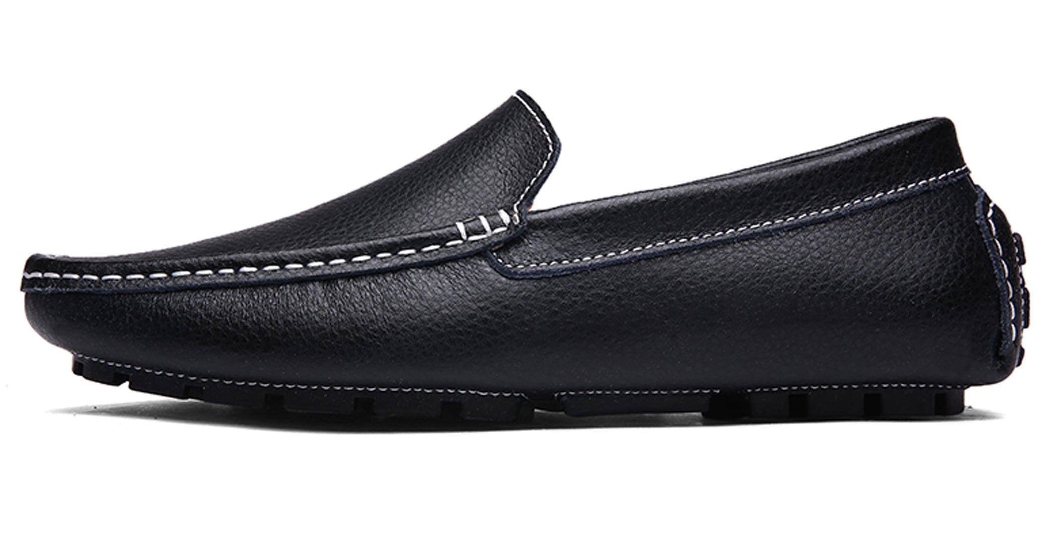 Mocasines de conducción lisos cosidos para hombre