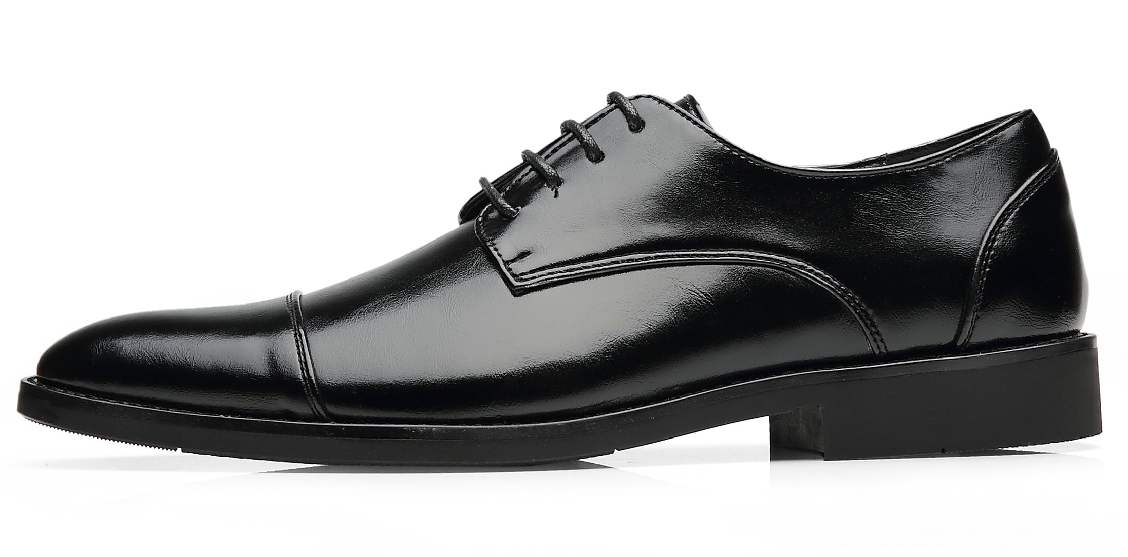 Zapatos Derby clásicos con punta lisa y puntera para hombre