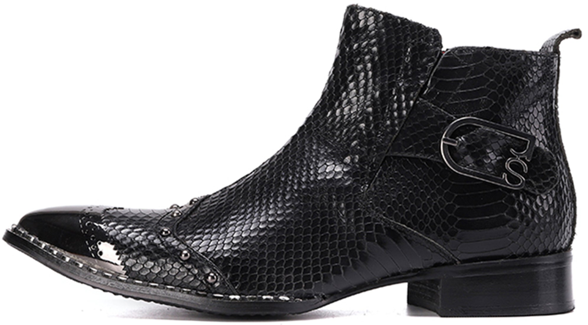 Botas vaqueras de moda para hombre con punta de metal 