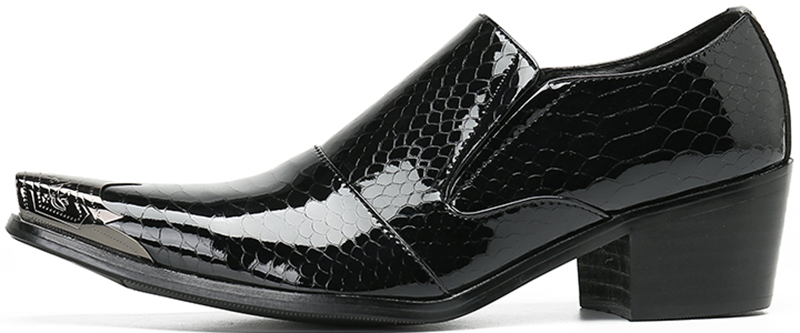 Men's Metal Tip Rivet Cuban Heel Opera Pumps