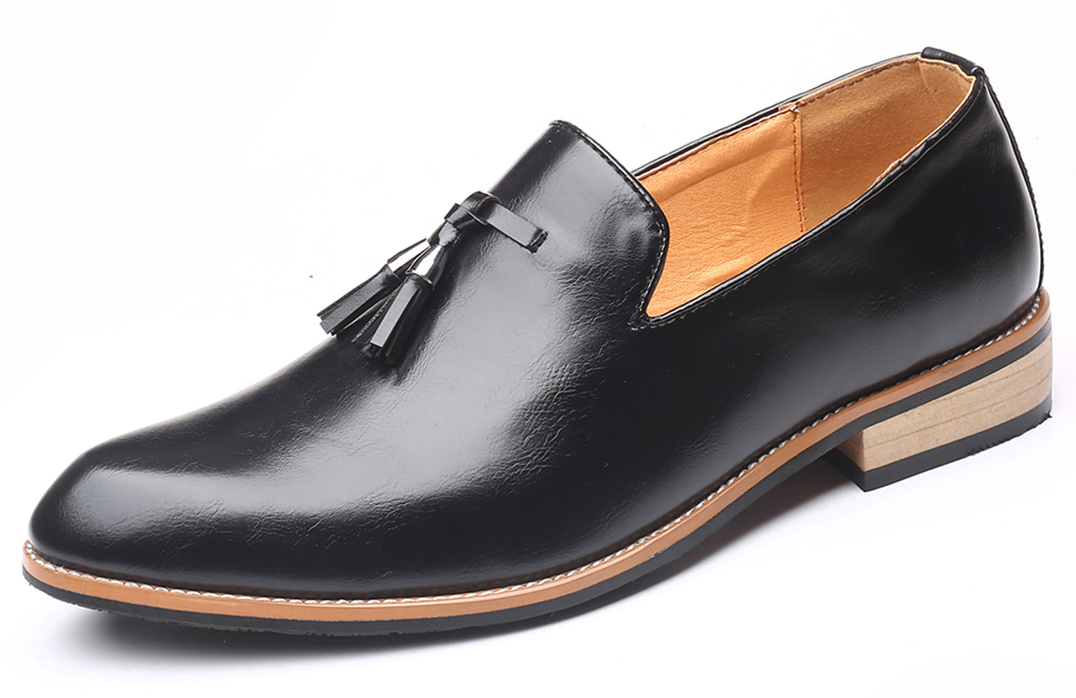 Mocasines clásicos con borlas lisas para hombre 