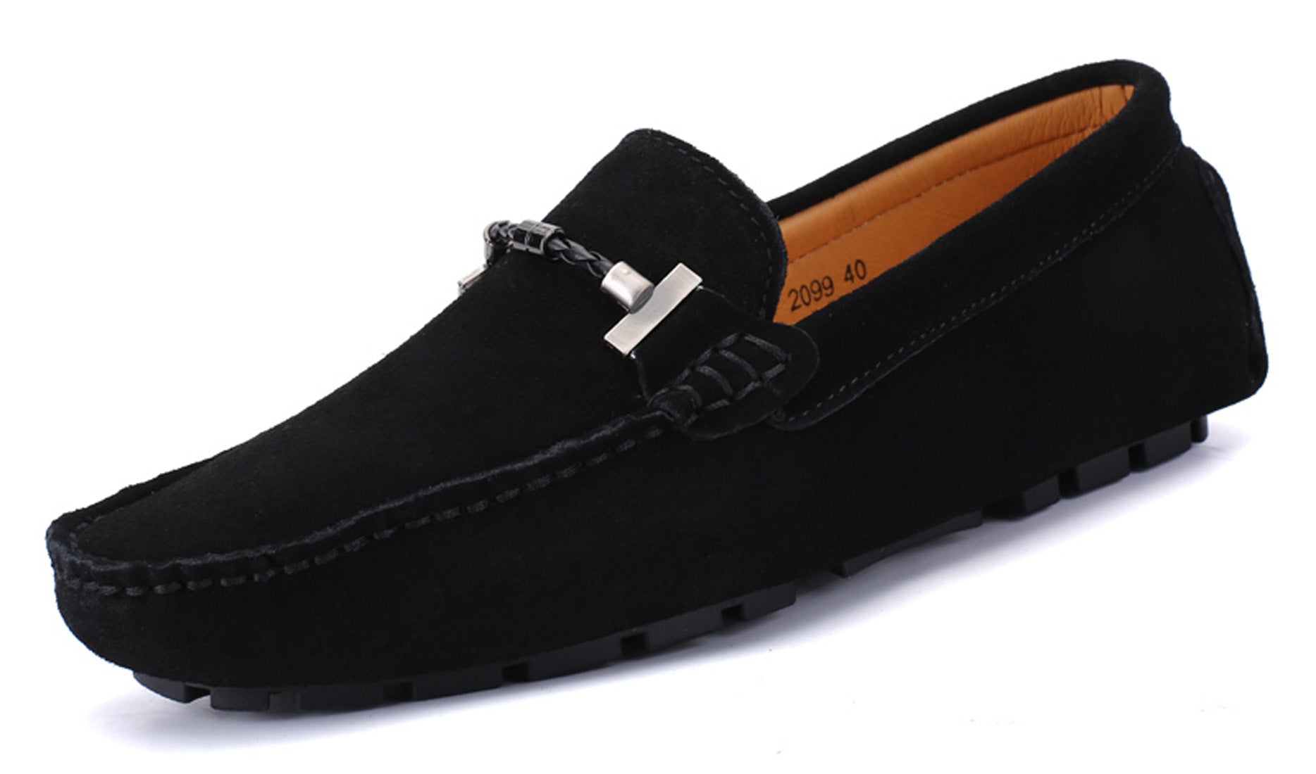 Mocasines de conducción con herrajes para cinturón para hombre