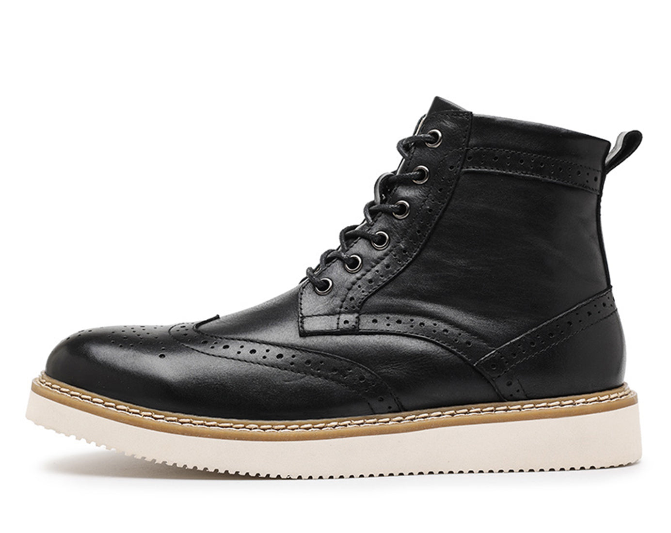 Botas de vestir con punta de ala para hombre con suela de espuma
