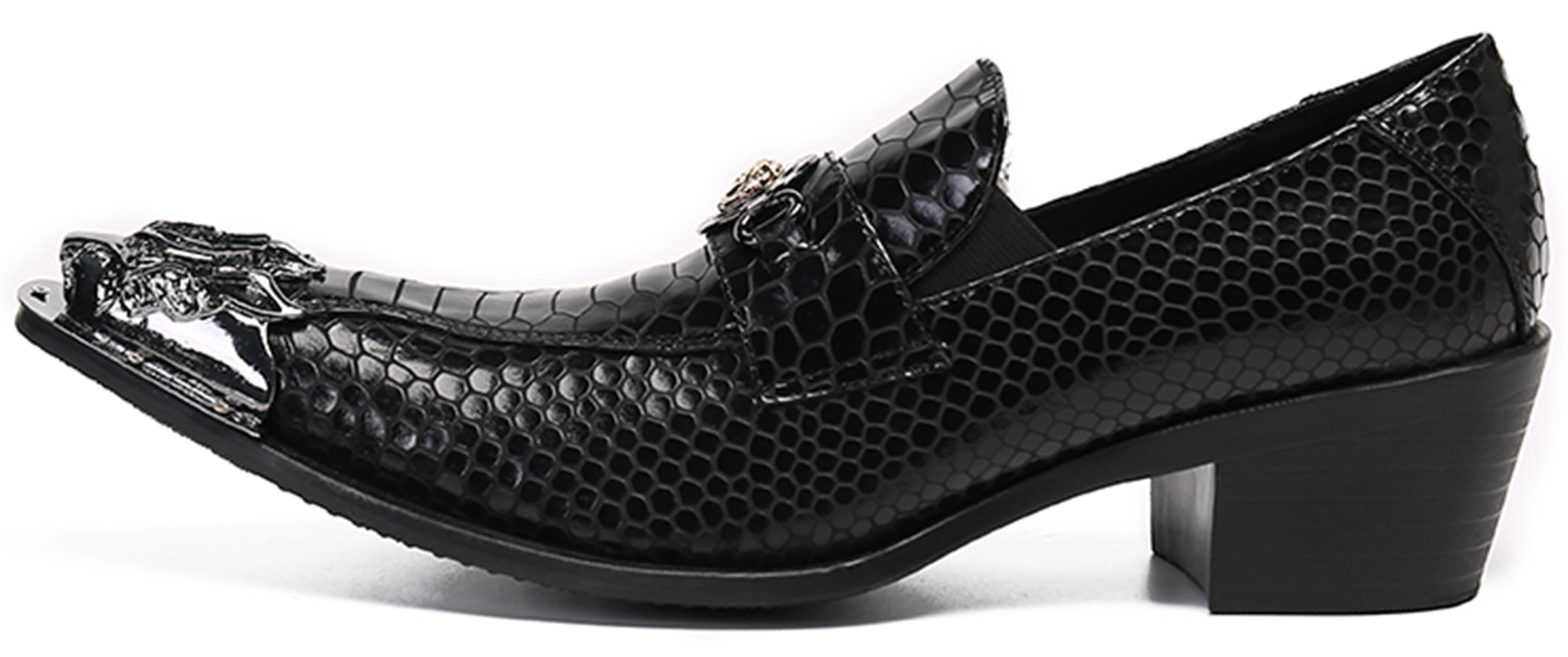 Mocasines estilo western con punta de metal para hombre 