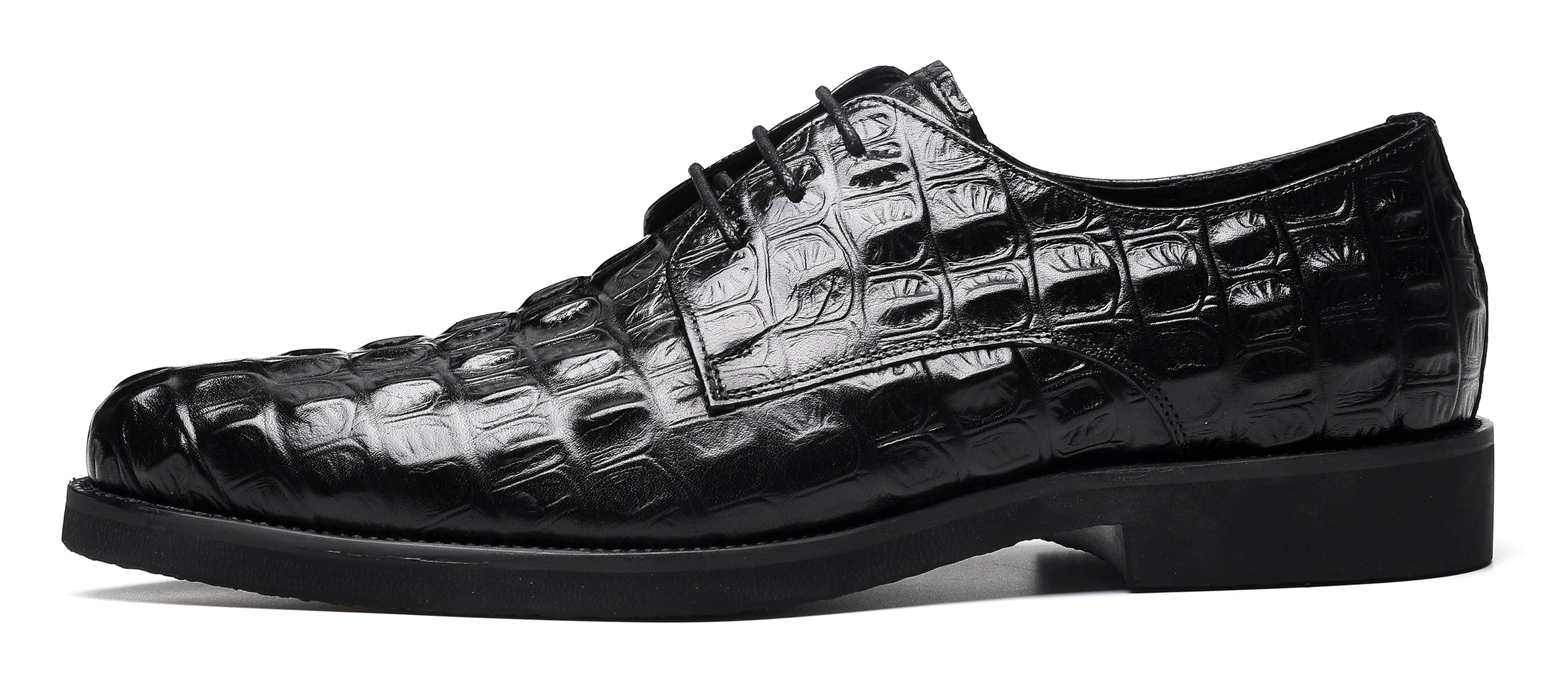 Zapatos cómodos Derby de piel con cordones para hombre 