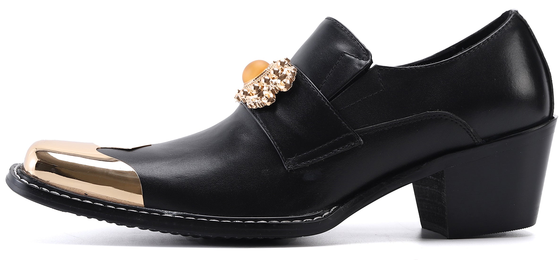 Men's Beaded Metal Tip Western Loafers
