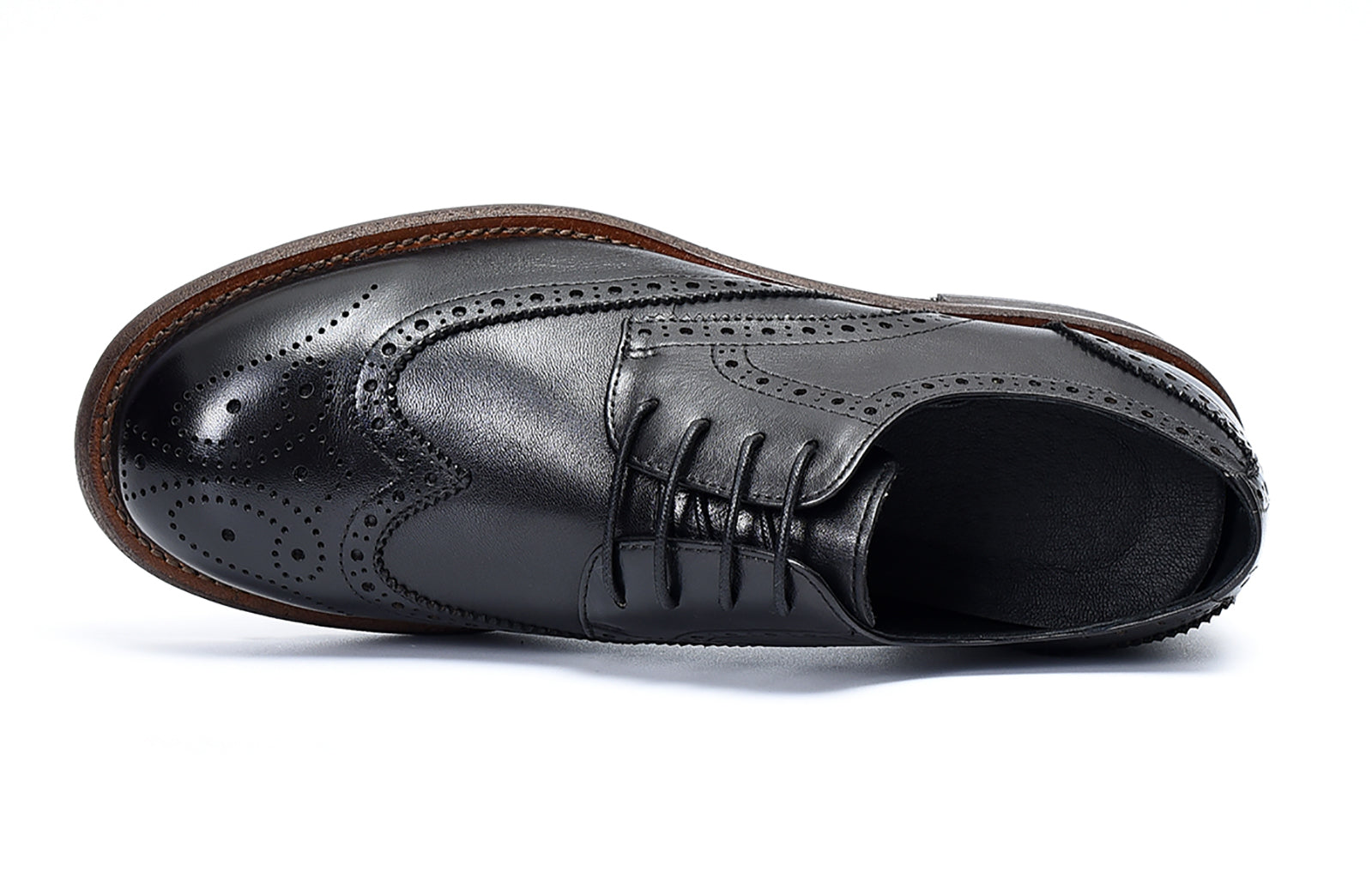 Derby de cuero brogues retro para hombre