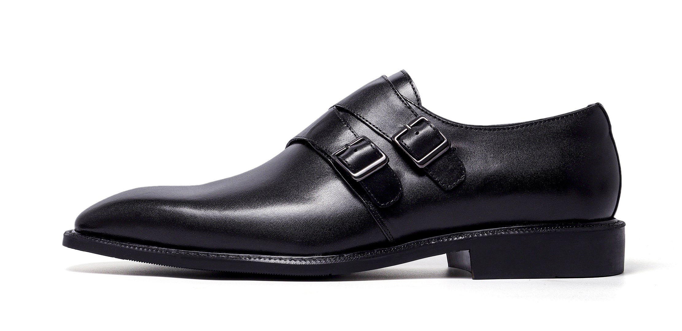 Men's Double Monk Strap Leather Loafers