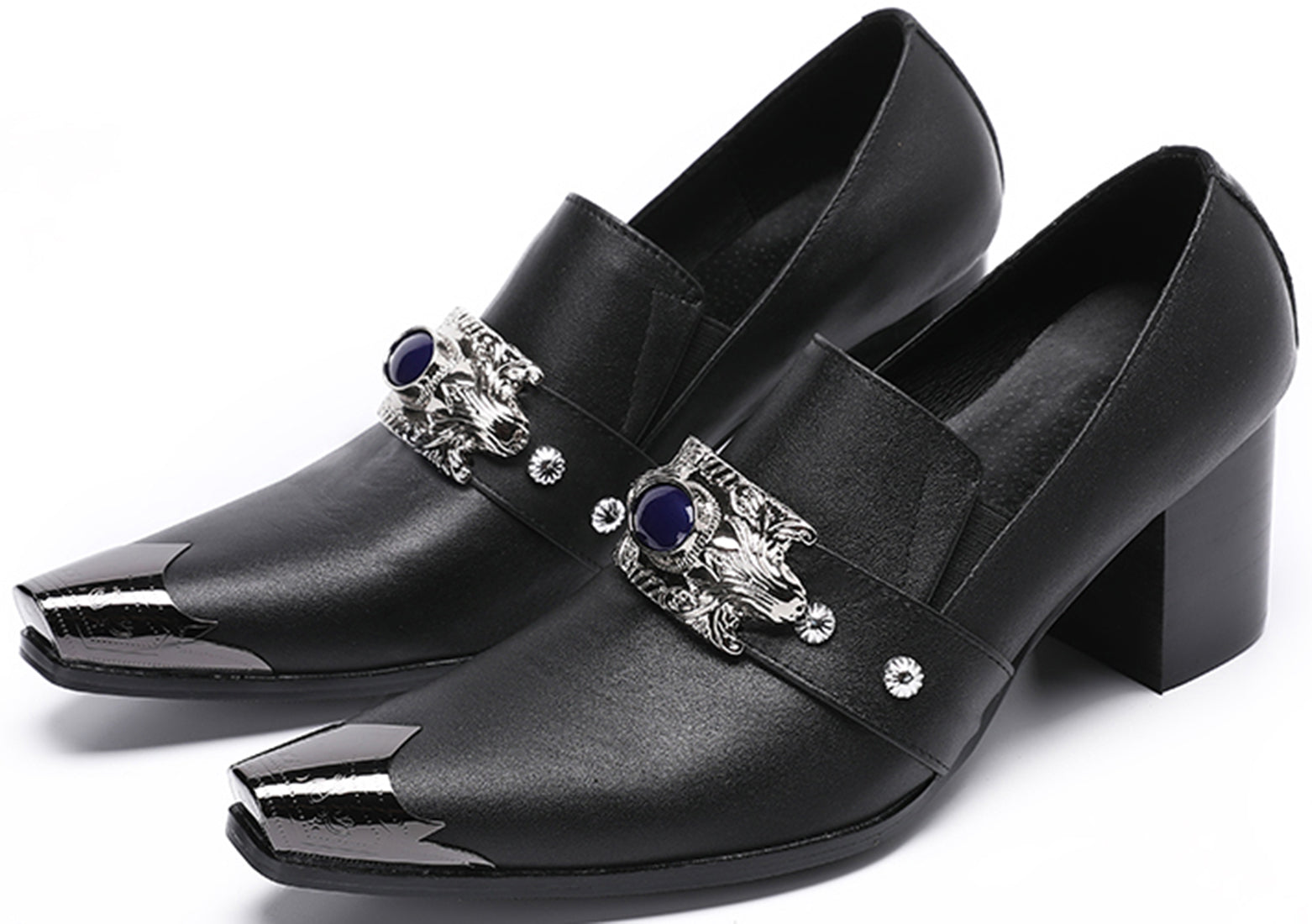 Zapatos de salón Opera sin cordones de zafiro para hombre