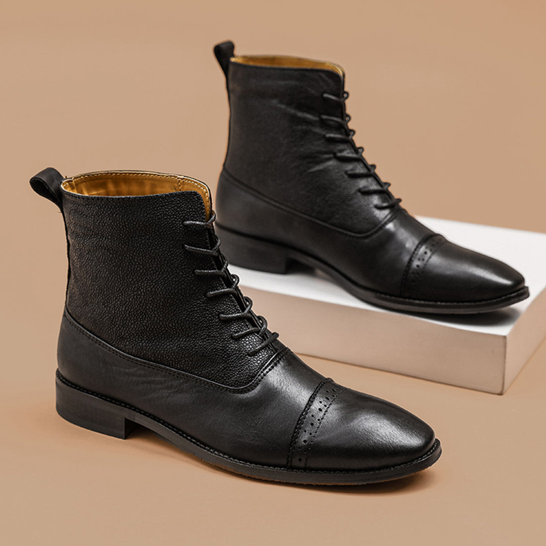 Botas de vestir Brogue para hombre por encima del tobillo