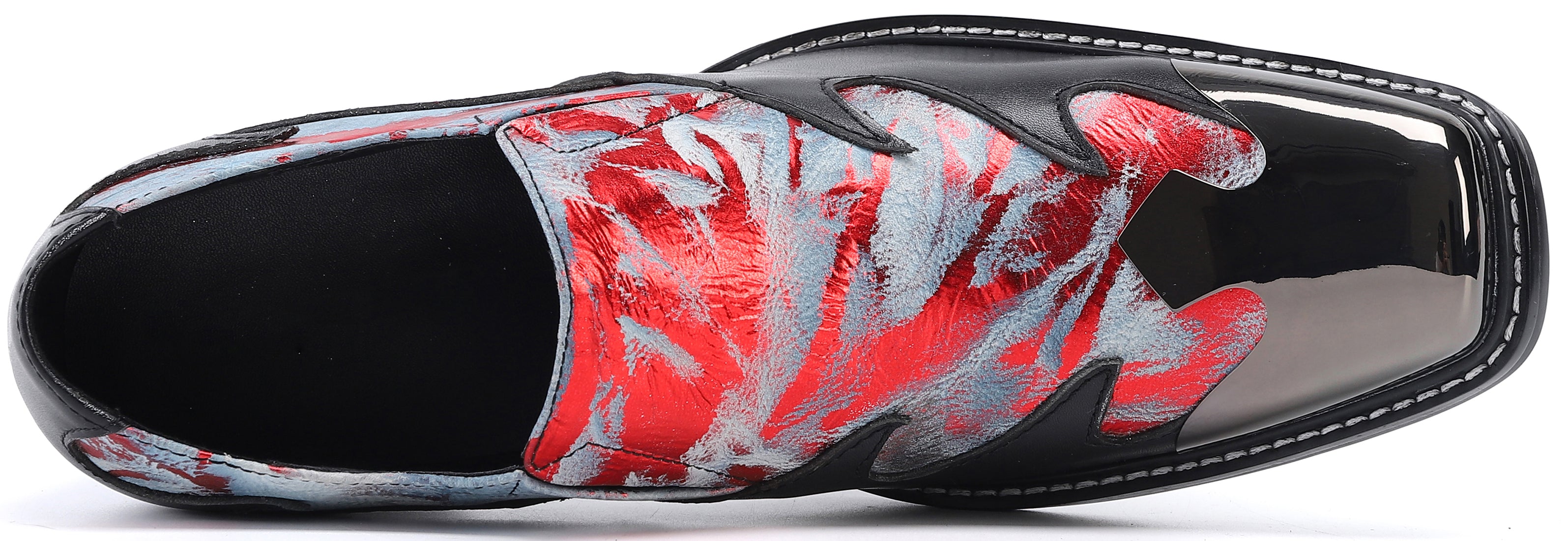 Mocasines estilo western con punta metálica cuadrada para hombre 