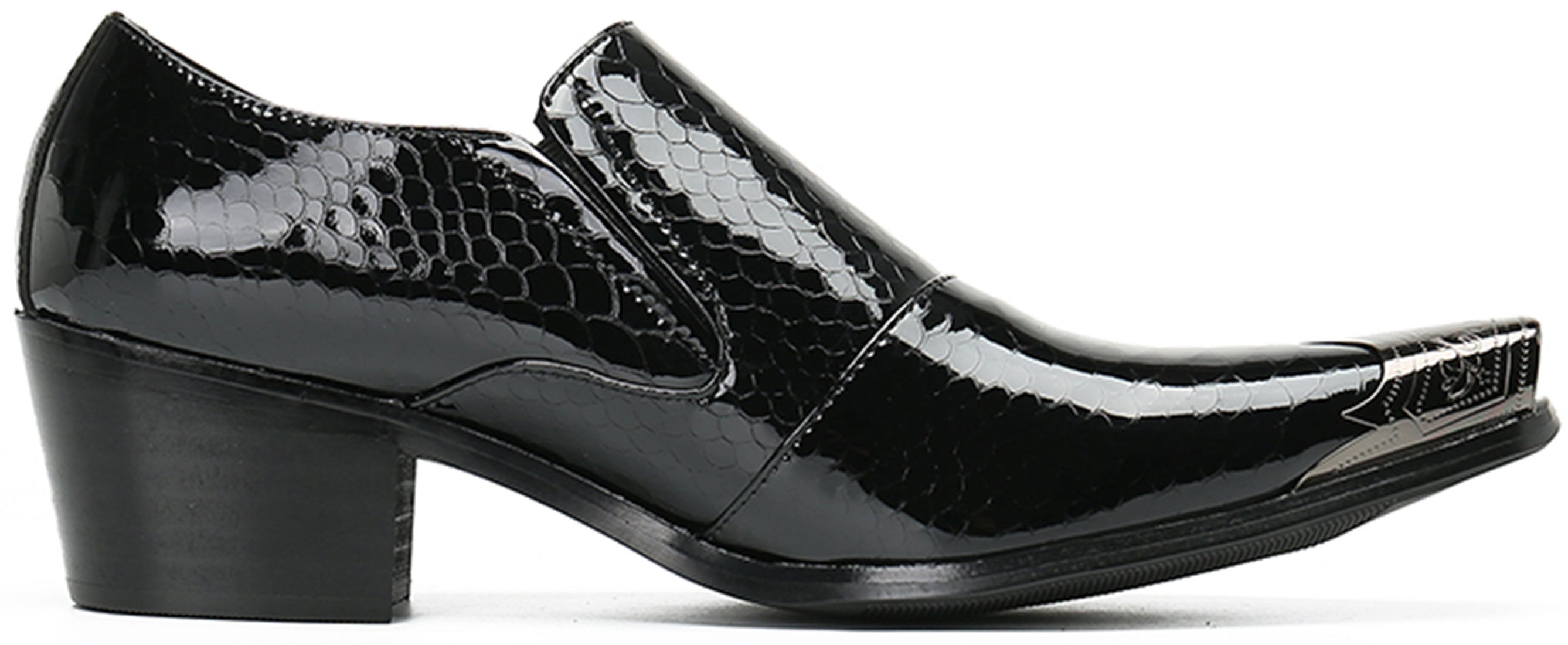 Men's Metal Tip Rivet Cuban Heel Opera Pumps
